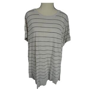 Westbound Woman 3X Striped Tunic Distressed Hem Peasant Casual